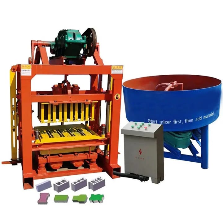 QTJ4 Semi-Automatic Block Machine - Manual concrete Brick Maker